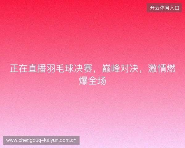 正在直播羽毛球决赛，巅峰对决，激情燃爆全场
